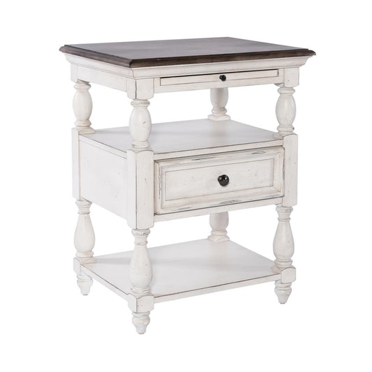 Abbey Road Drawer End Table, White