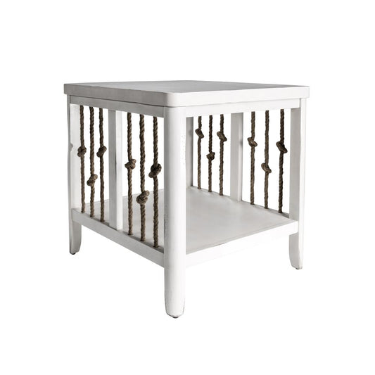 Dockside II End Table, W23 x D25 x H24, White