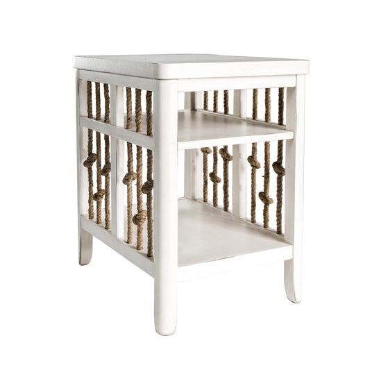 Dockside II Chair Side Table, W18 x D24 x H26, White