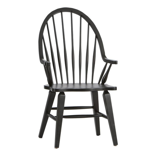 Windsor Back Arm Chair, W25 x D25 x H41, Black