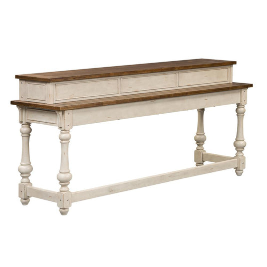 Morgan Creek Console Bar Table, W77 x D21 x H36, White