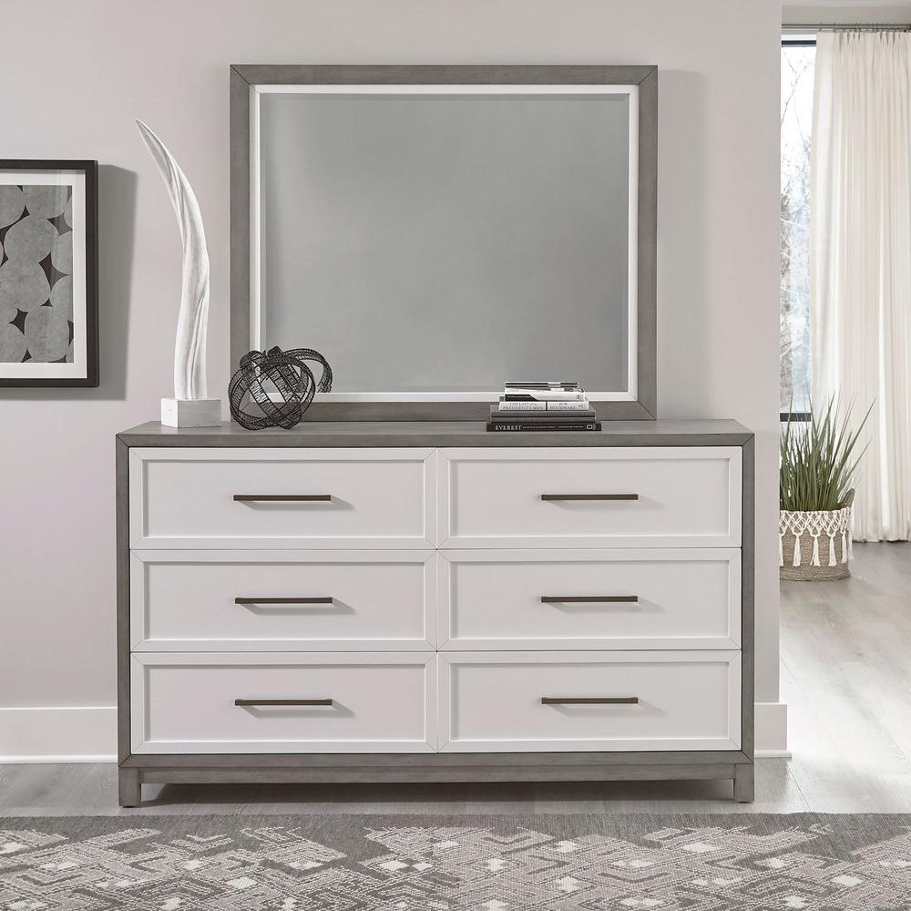 Liberty Furniture Palmetto Heights Dresser & Mirror in Two-Tone Finish