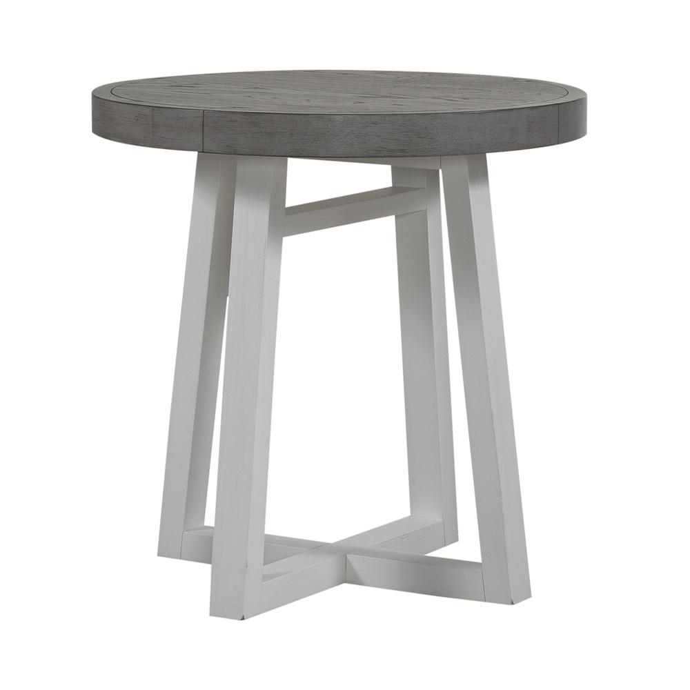 Round End Table Contemporary White