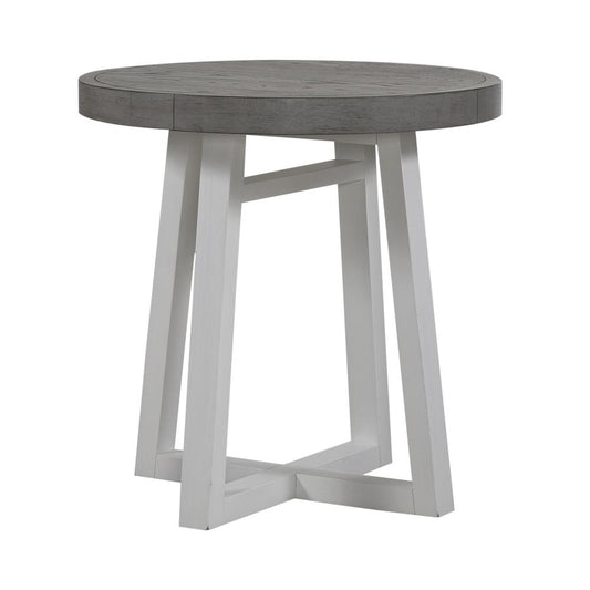 Round End Table Contemporary White