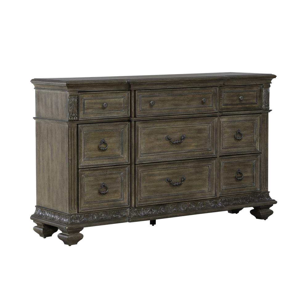 9 Drawer Dresser Traditional Brown