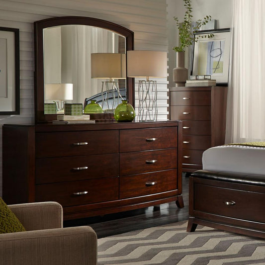 Avalon Dresser & Mirror, W64 x D19 x H76, Dark Brown