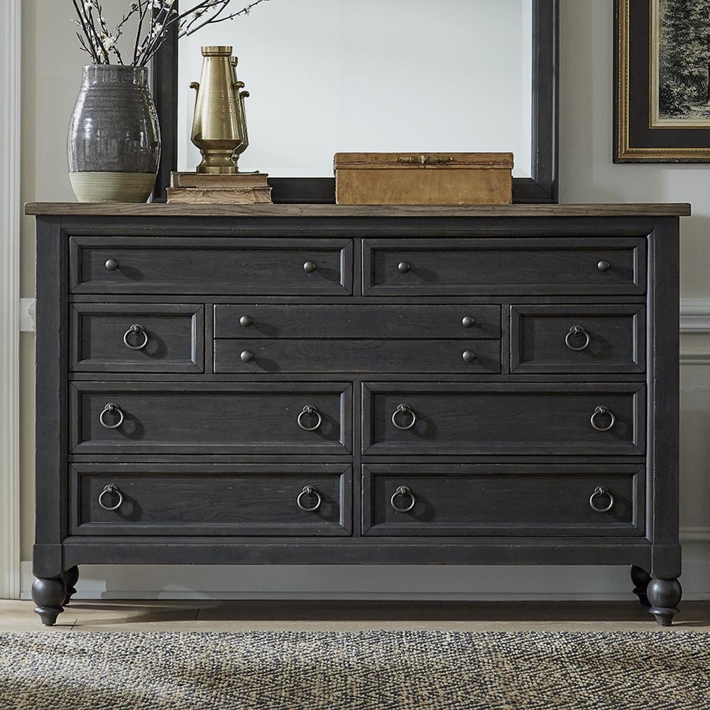 9 Drawer Dresser - Black Traditional Multi