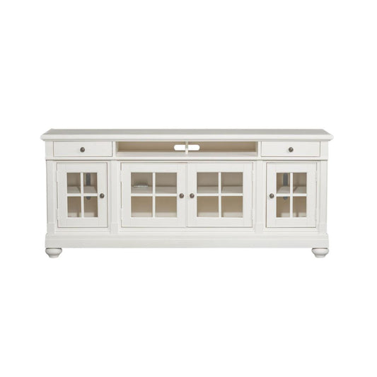 62 Inch Entertainment TV Stand Cottage White