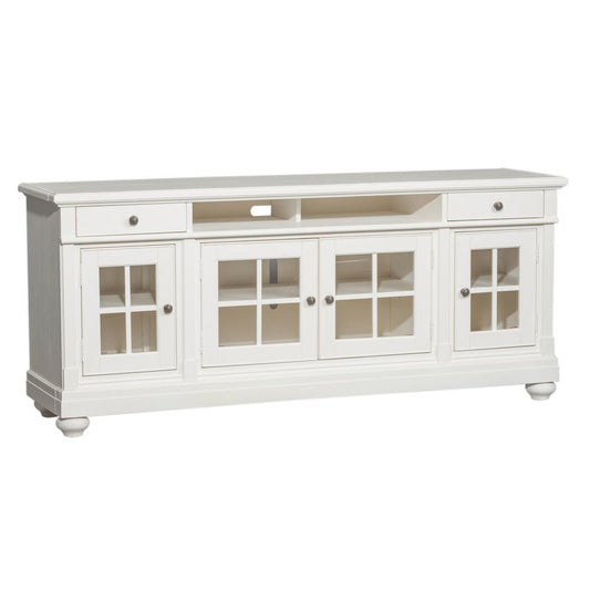 74 Inch Entertainment TV Stand Cottage White