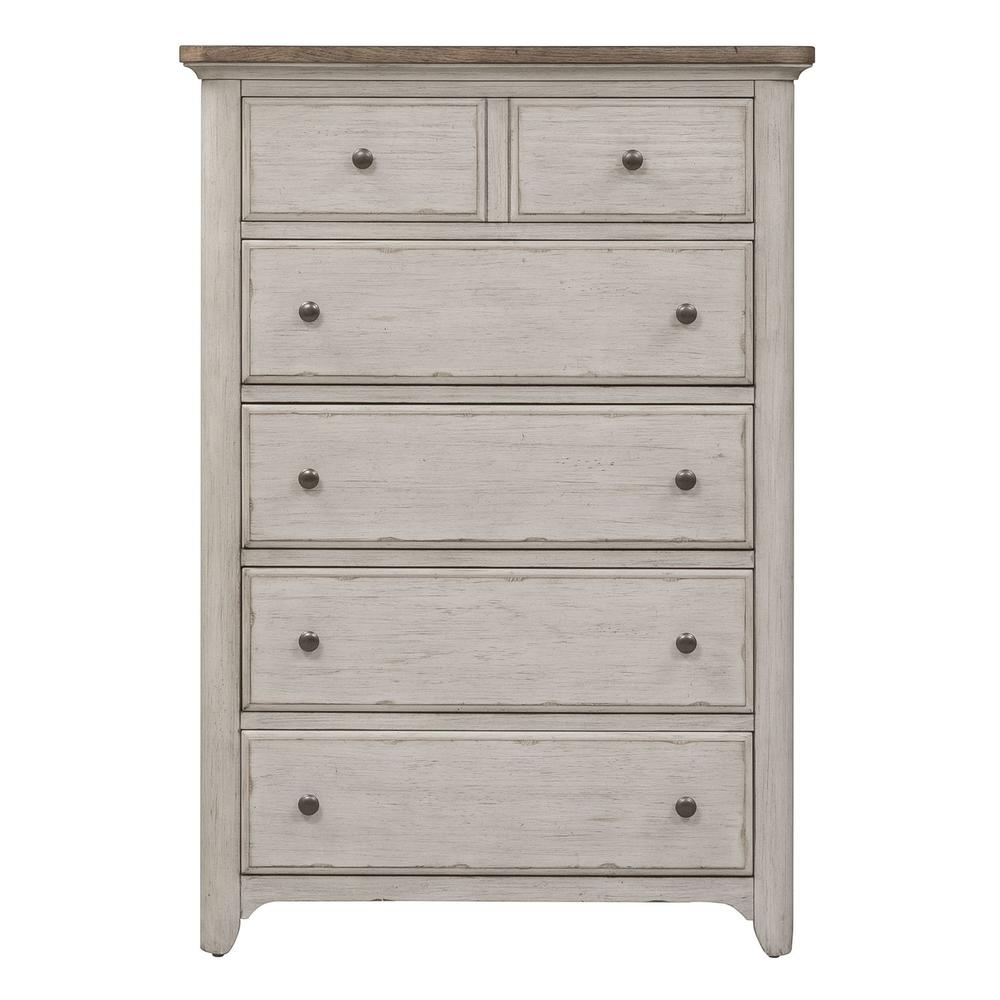 Farmhouse Reimagined 5 Drawer Chest, W38 x D19 x H54, White