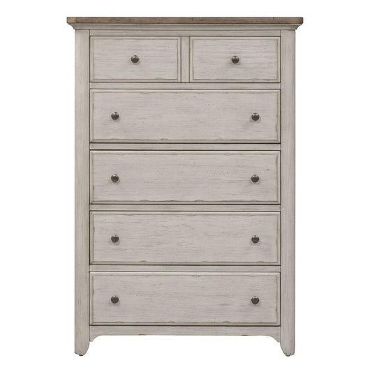 Farmhouse Reimagined 5 Drawer Chest, W38 x D19 x H54, White