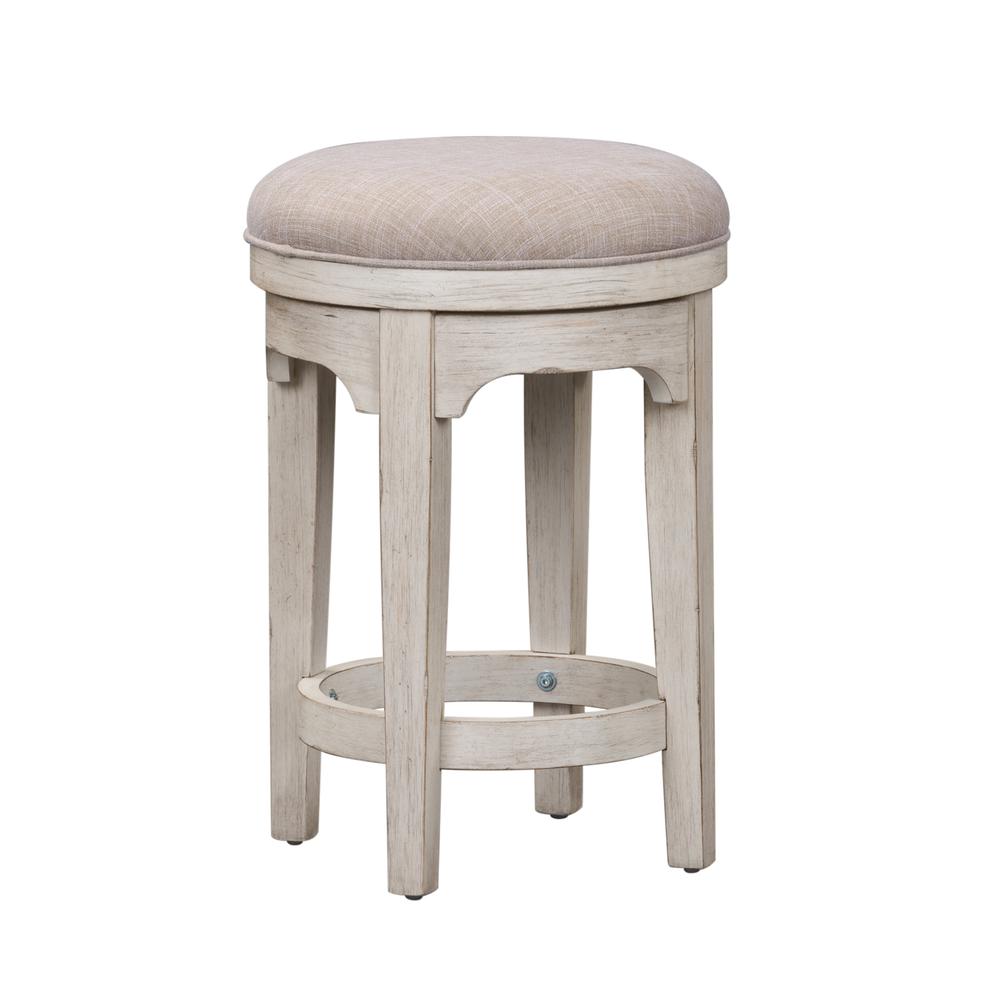 Farmhouse Reimagined Console Swivel Stool, W17 x D17 x H25, White