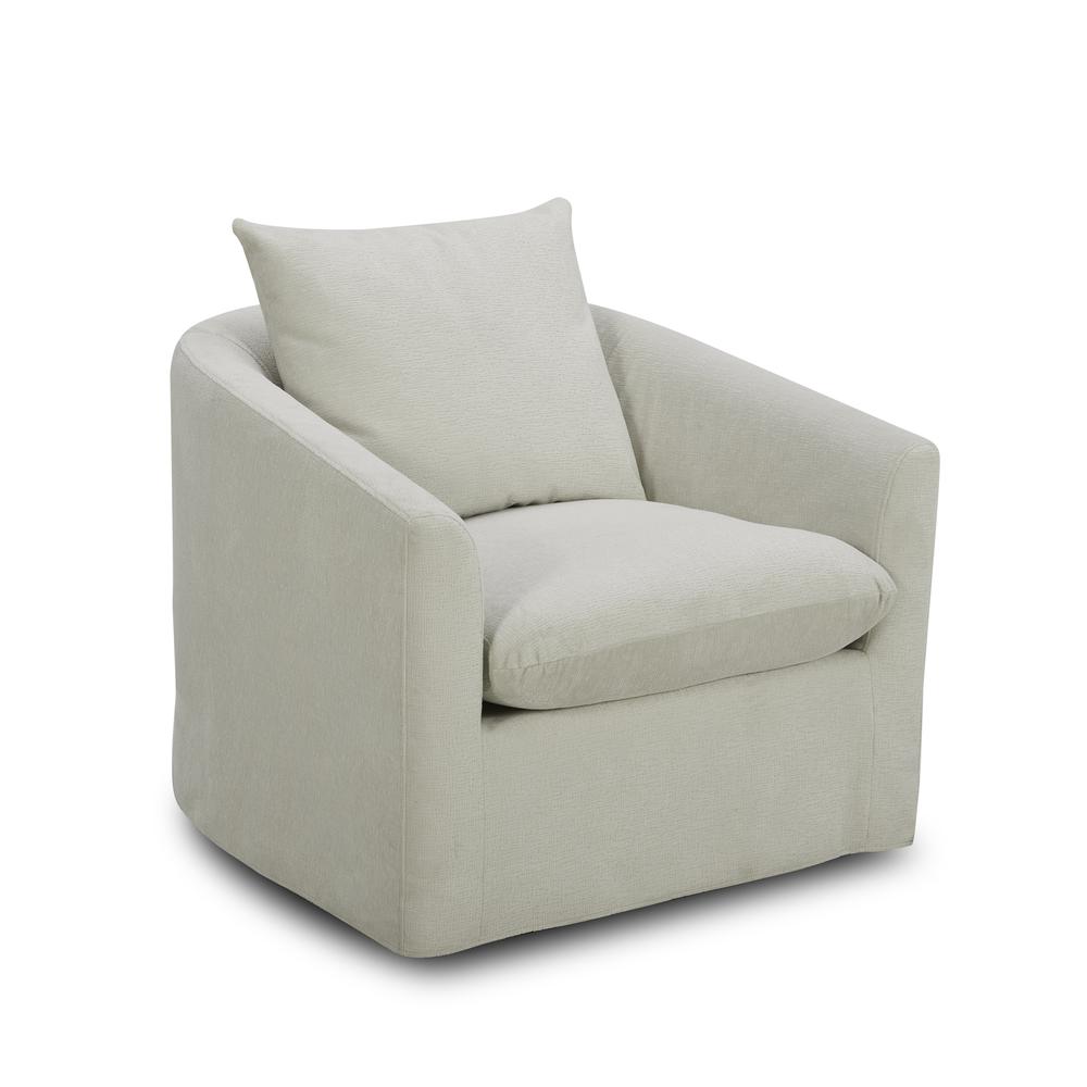 Uph Swivel Accent Chair - Ivory Eclectic White