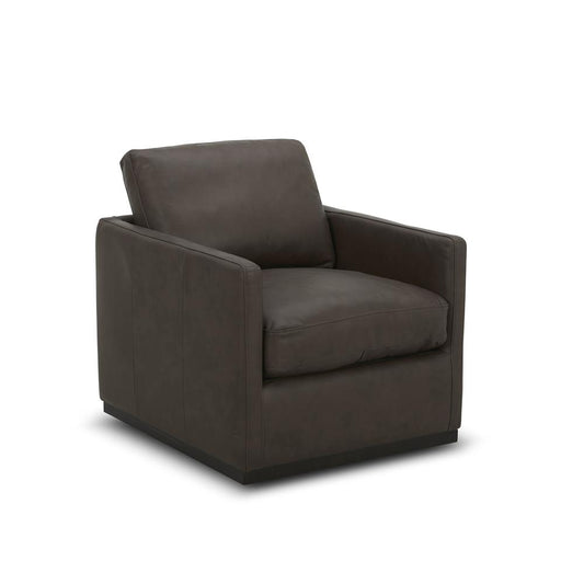 Leather Swivel Accent Chair - Timber Eclectic Brown