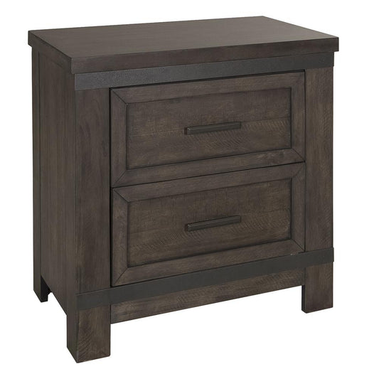 Gray Finish with Saw Cuts Thornwood Hills Night Stand, 28 x 17 x 28"