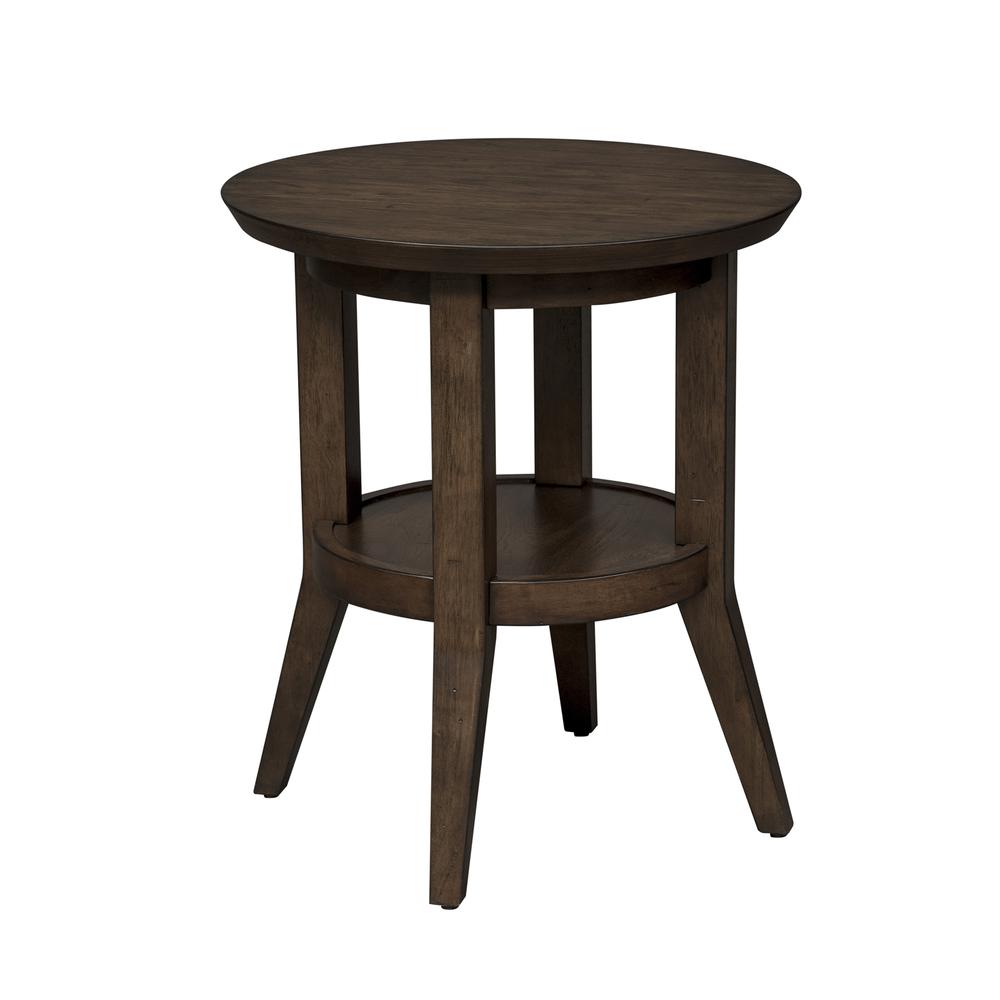 Ventura BLVD Round End Table, Brown