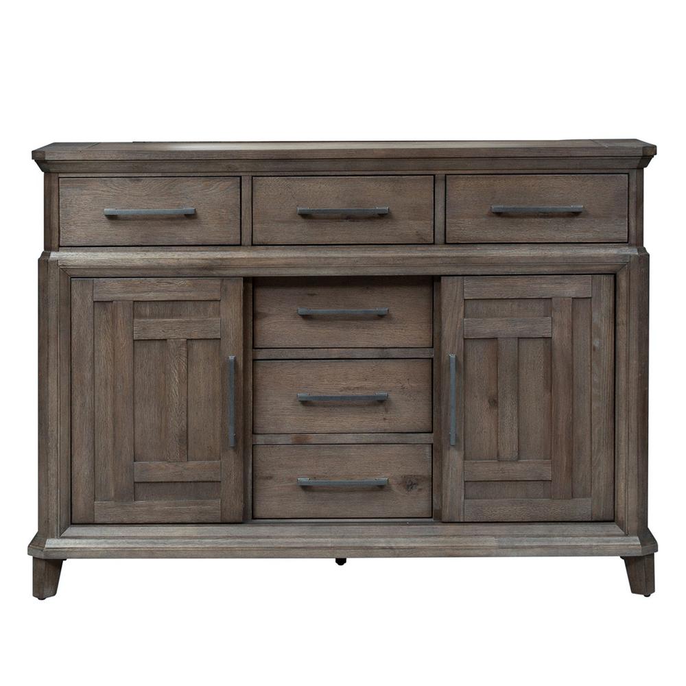 Artisan Prairie 6 Drawer 2 Door Chesser, W63 x D20 x H45, Dark Brown