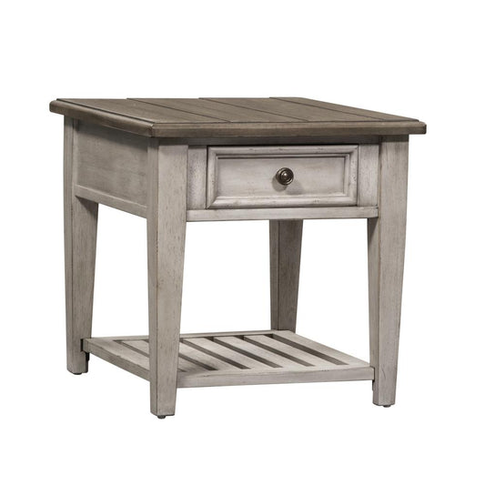 Heartland Drawer End Table, Antique White