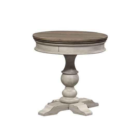 Heartland Found Pedestal Chair Side Table, Antique White