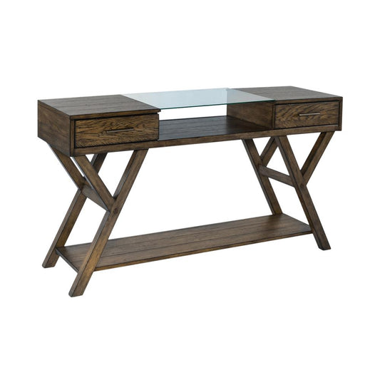 Drawer Sofa Table Transitional Brown