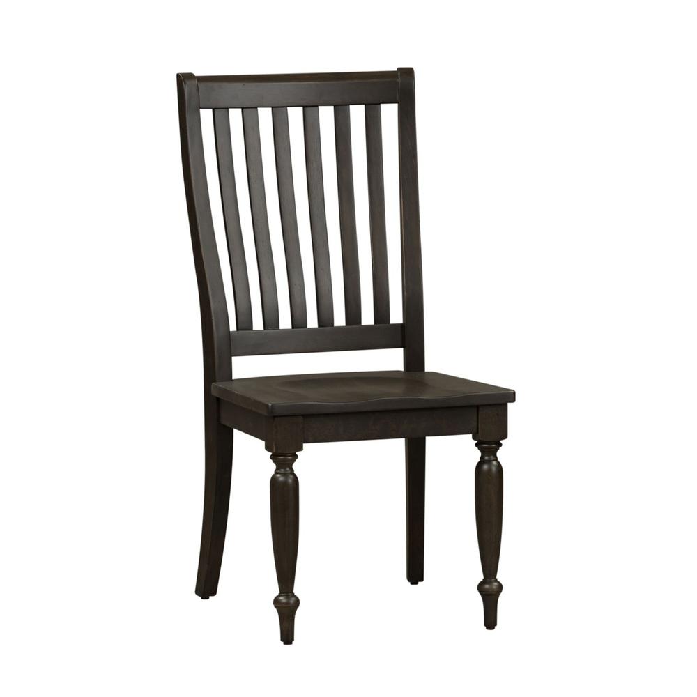 Harvest Home Slat Back Side Chair, W20 x D24 x H41, Black