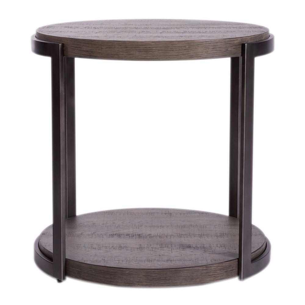 960-OT1020 Modern View Round End Table, W25 x D24 x H24, Gray