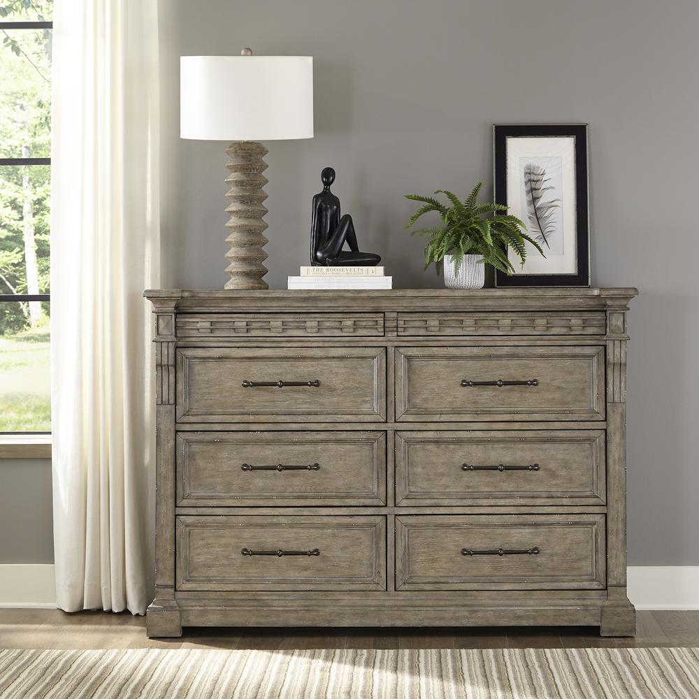 Liberty Furniture Town and Country 8 Drawer Dresser in Dusty Taupe