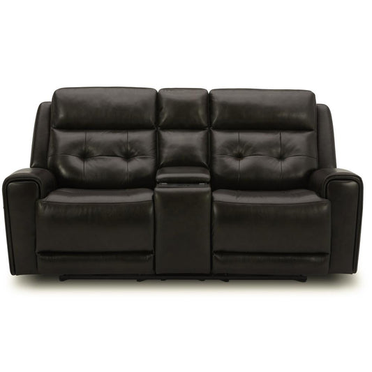 Carrington Dark Brown Loveseat with Console