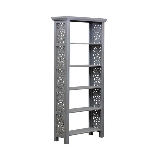 Trellis Lane Accent Bookcase- Grey