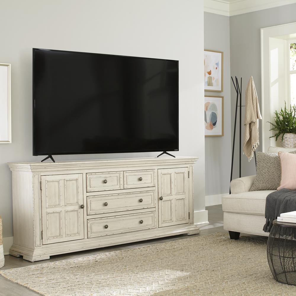 76 Inch TV Console Traditional White