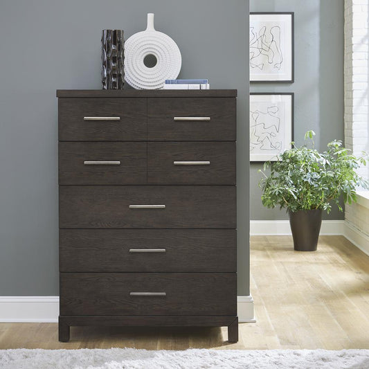 Modern Mix 5 Drawer Chest - Coffee Bean Finish