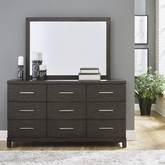 Modern Mix Dresser & Mirror - Coffee Bean Finish