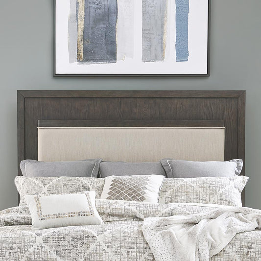 Modern Mix Queen Upholstered Panel Headboard with Lights