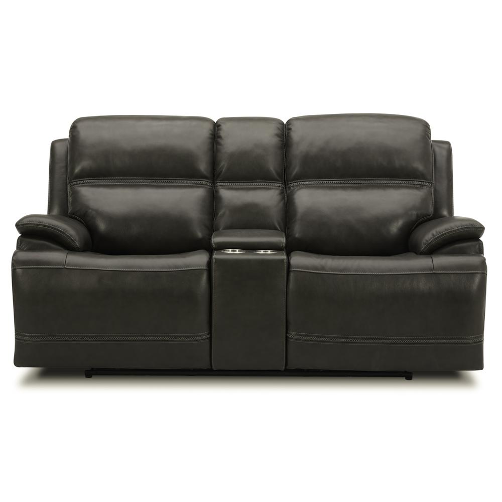 Bentley Graphite Gray Loveseat with Console