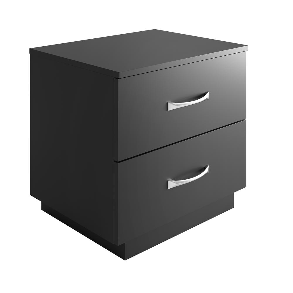 Hamilton Double Drawer Nightstand, Black