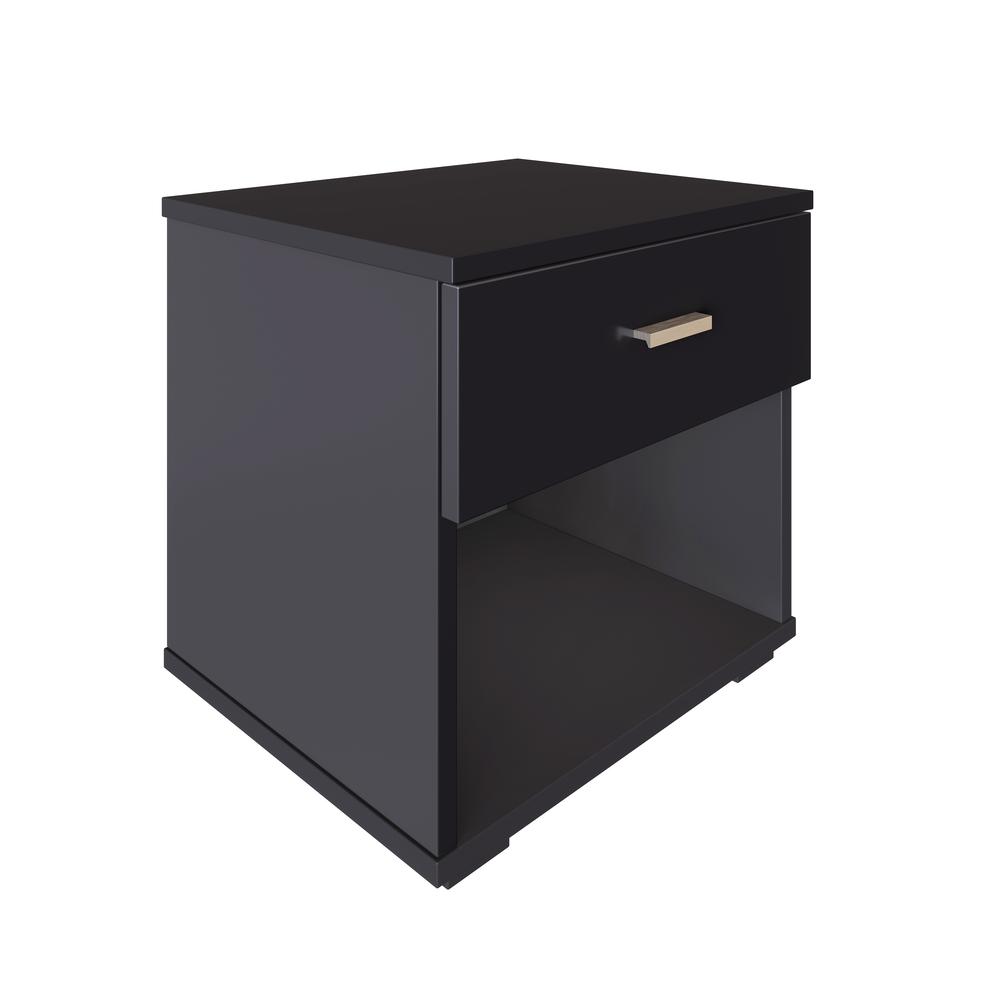 Novara Single Drawer Nightstand, Black