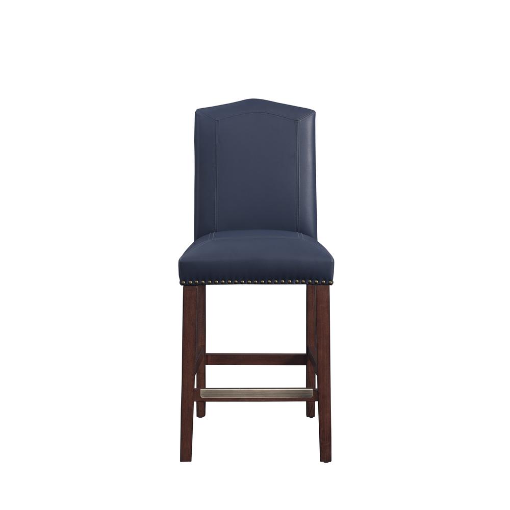 Carteret Navy Faux Leather Counter Stool