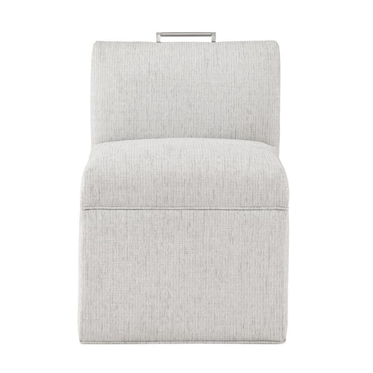 Delray Modern Upholstered Castered Chair in Sea Oat