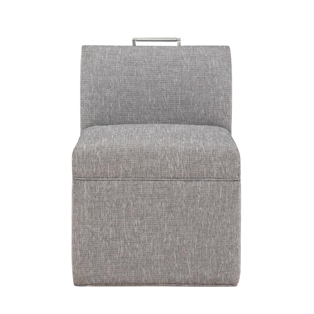 Delray Modern Upholstered Castered Chair in Ashen Grey