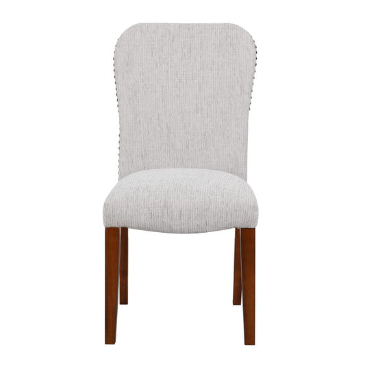 Salina Sea Oat Dining Chair in Performance Fabric with Nail Heads - set of 2