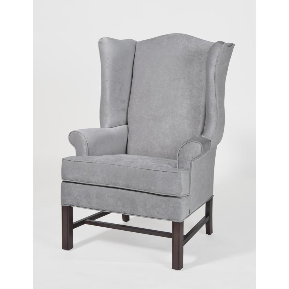 Chippendale Wing Chair -Elizabeth Silver