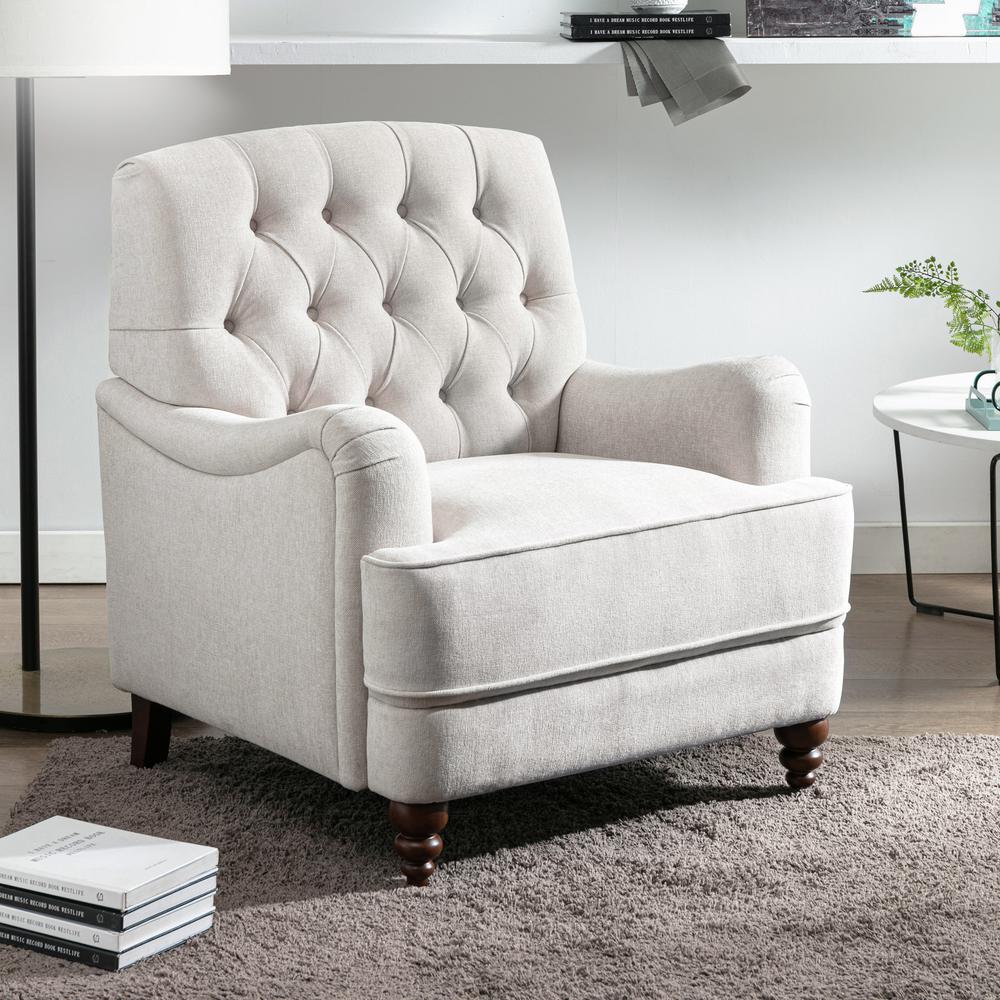 Bingham Tufted Arm Chair - Oatmeal