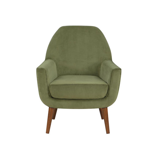 Accera Mid-Century Green Velvet Arm Chair