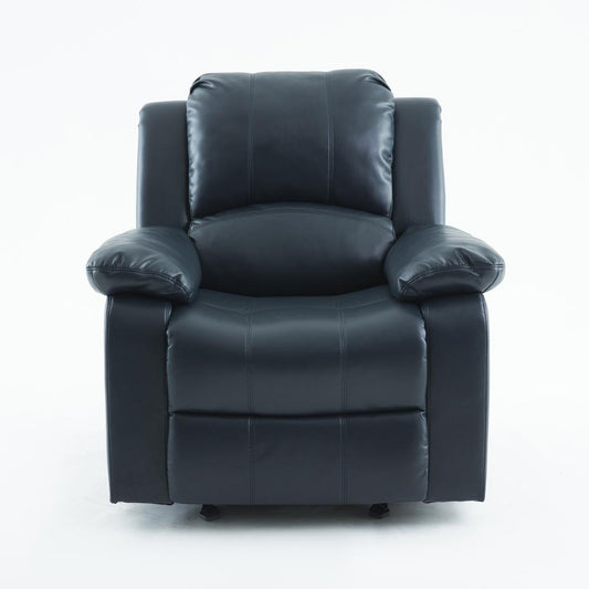 Clifton Midnight Blue Leather Gel Glider Rocker Recliner