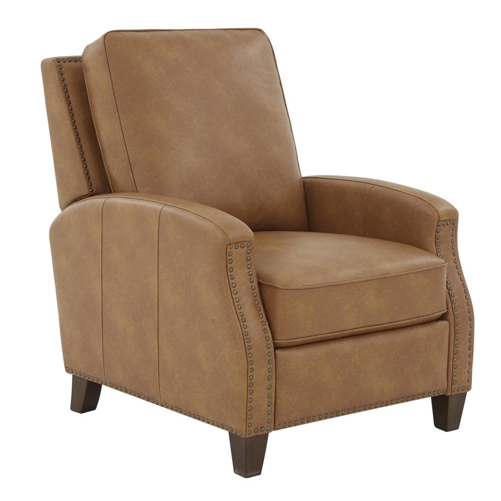 James Saddle Faux Leather Push Back Recliner