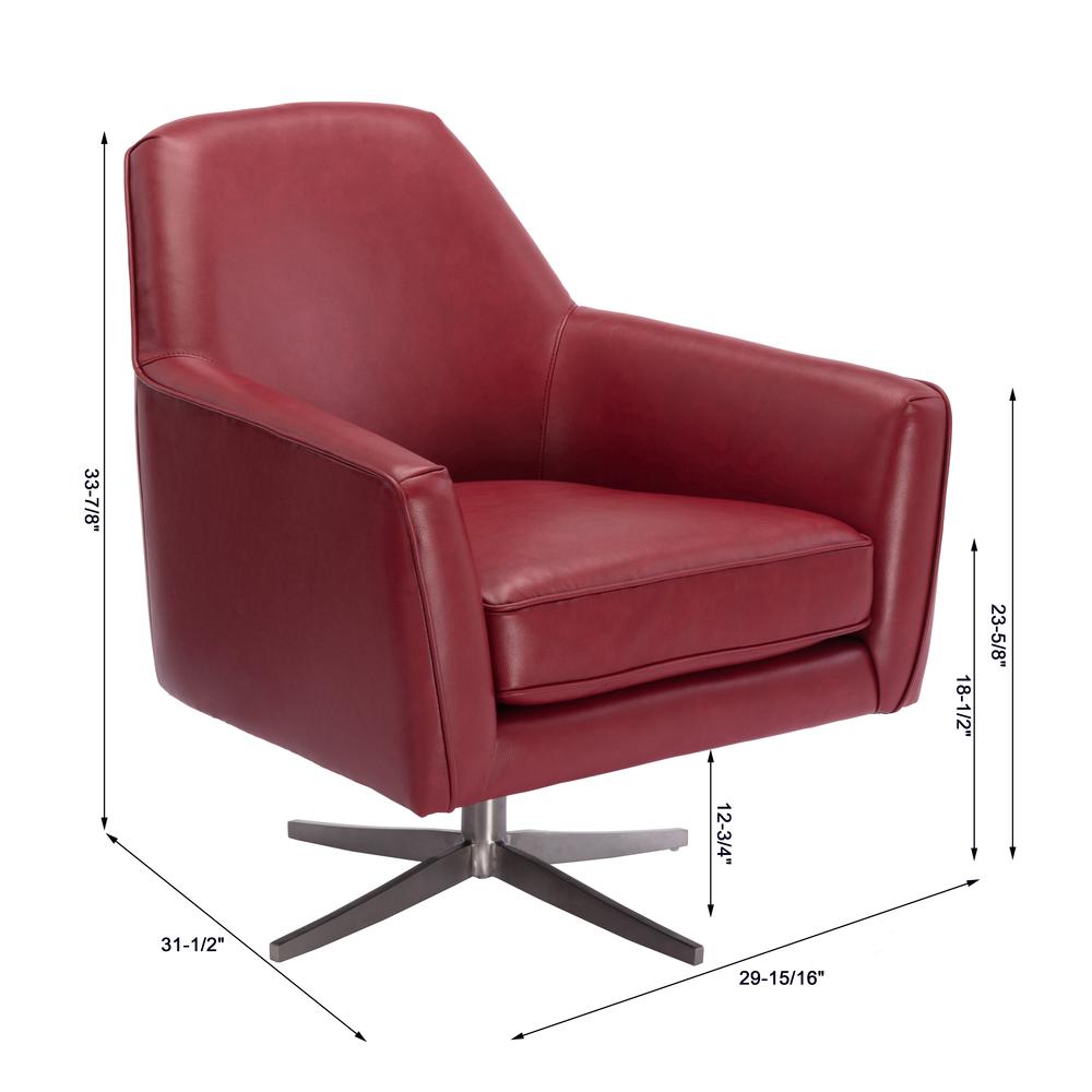 Phoenix Red Leather Gel Swivel Armchair