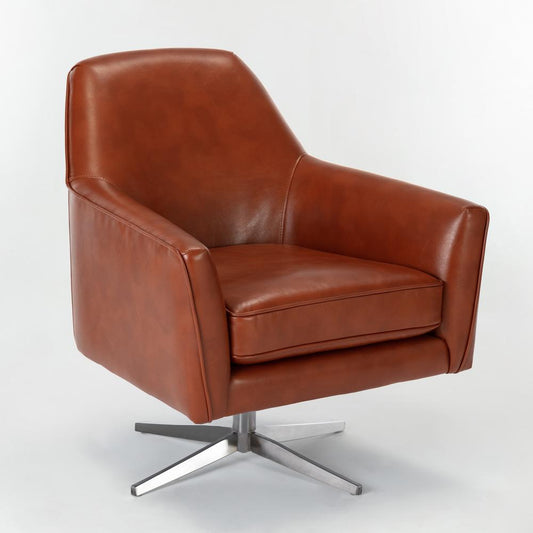 Phoenix Caramel Leather Gel Swivel Armchair