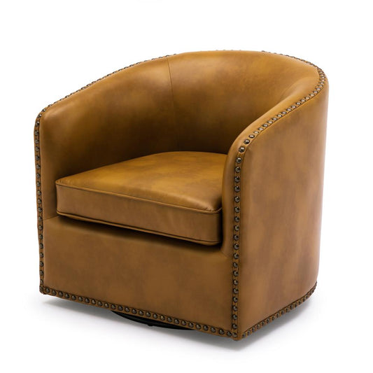 Tyler Swivel Arm Chair - Camel