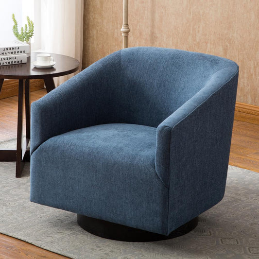 Geneva Cadet Blue Wood Base Swivel Chair