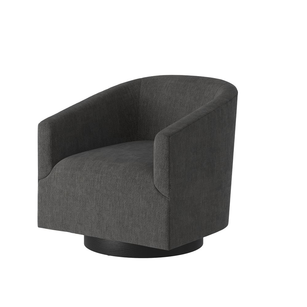 Geneva Charcoal Wood Base Swivel Chair